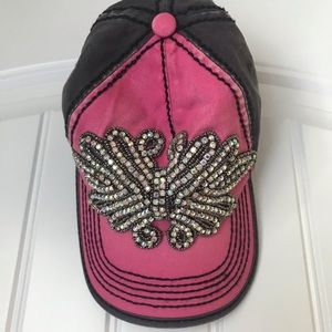 Cute pink and brown hat with bling!